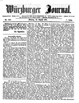 Würzburger Journal Montag 26. August 1861