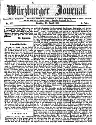 Würzburger Journal Samstag 31. August 1861