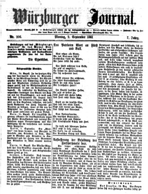 Würzburger Journal Montag 2. September 1861