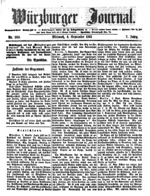 Würzburger Journal Mittwoch 4. September 1861