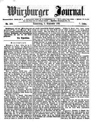 Würzburger Journal Donnerstag 5. September 1861