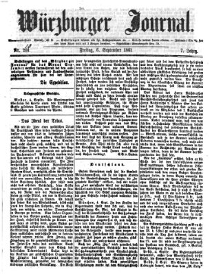 Würzburger Journal Freitag 6. September 1861