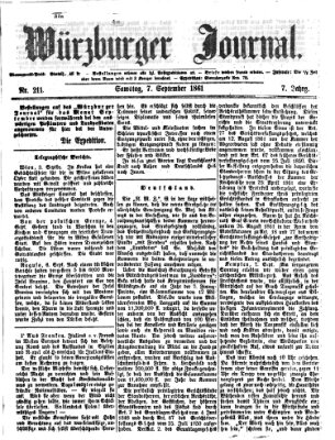 Würzburger Journal Samstag 7. September 1861