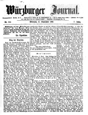 Würzburger Journal Mittwoch 11. September 1861