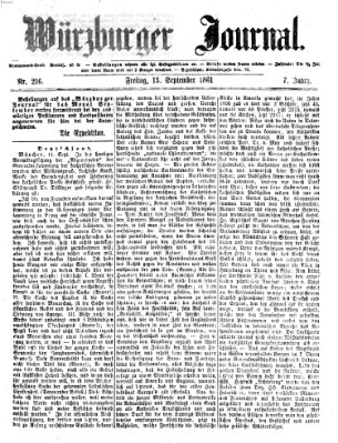 Würzburger Journal Freitag 13. September 1861