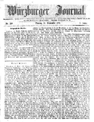 Würzburger Journal Montag 16. September 1861