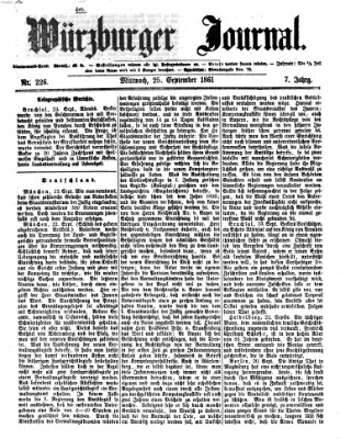 Würzburger Journal Mittwoch 25. September 1861