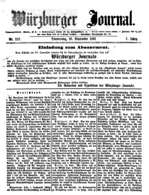 Würzburger Journal Donnerstag 26. September 1861