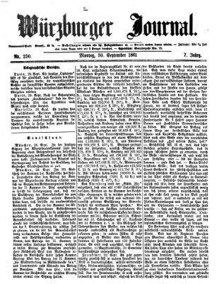 Würzburger Journal Montag 30. September 1861