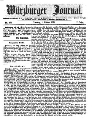 Würzburger Journal Dienstag 1. Oktober 1861