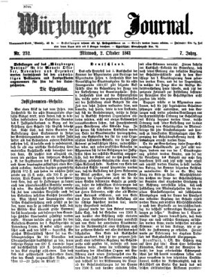 Würzburger Journal Mittwoch 2. Oktober 1861