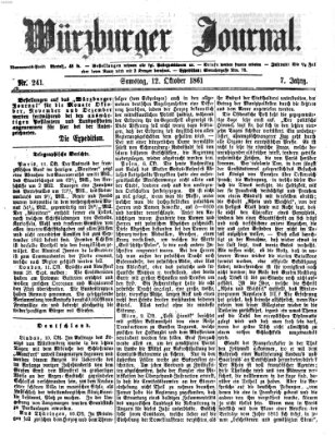 Würzburger Journal Samstag 12. Oktober 1861