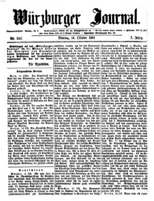 Würzburger Journal Montag 14. Oktober 1861