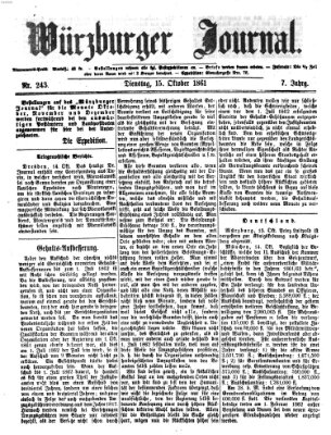 Würzburger Journal Dienstag 15. Oktober 1861