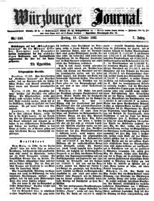 Würzburger Journal Freitag 18. Oktober 1861