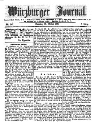 Würzburger Journal Samstag 19. Oktober 1861