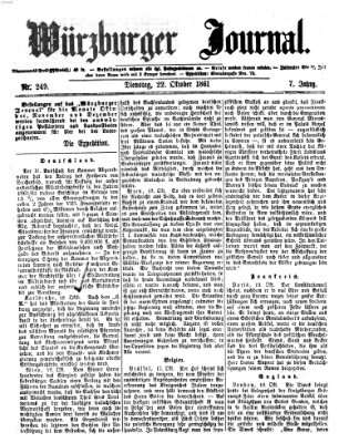 Würzburger Journal Dienstag 22. Oktober 1861