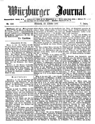 Würzburger Journal Mittwoch 23. Oktober 1861