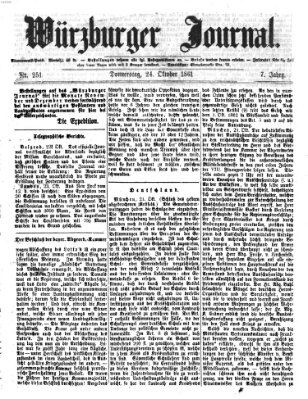 Würzburger Journal Donnerstag 24. Oktober 1861