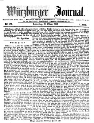 Würzburger Journal Donnerstag 31. Oktober 1861