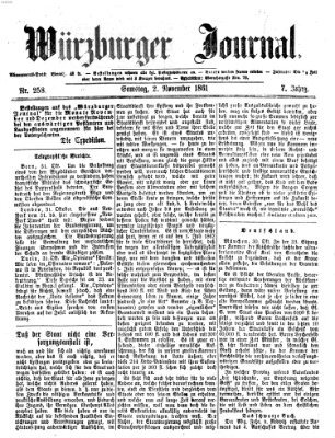 Würzburger Journal Samstag 2. November 1861