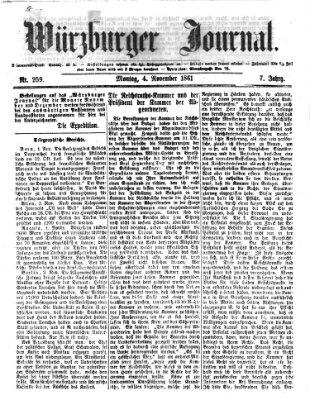 Würzburger Journal Montag 4. November 1861