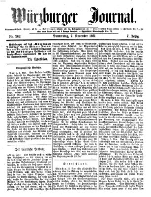 Würzburger Journal Donnerstag 7. November 1861