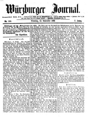 Würzburger Journal Dienstag 12. November 1861