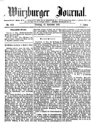 Würzburger Journal Dienstag 19. November 1861