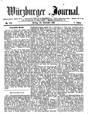 Würzburger Journal Freitag 22. November 1861