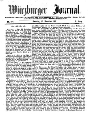 Würzburger Journal Samstag 23. November 1861