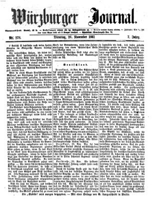 Würzburger Journal Dienstag 26. November 1861