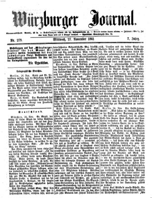 Würzburger Journal Mittwoch 27. November 1861