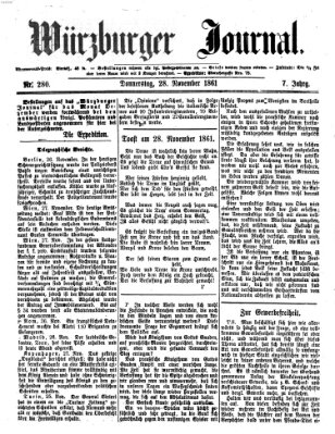 Würzburger Journal Donnerstag 28. November 1861