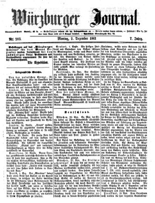 Würzburger Journal Montag 2. Dezember 1861