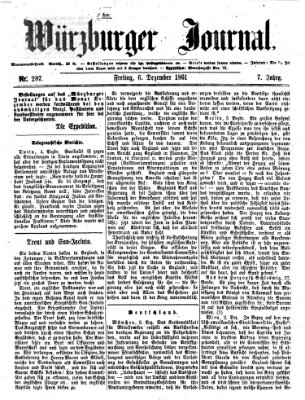 Würzburger Journal Freitag 6. Dezember 1861