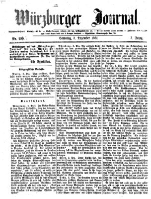 Würzburger Journal Samstag 7. Dezember 1861