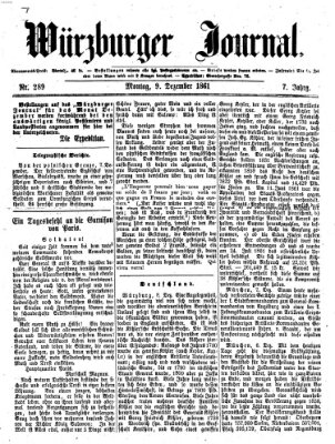 Würzburger Journal Montag 9. Dezember 1861