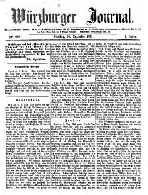 Würzburger Journal Dienstag 10. Dezember 1861