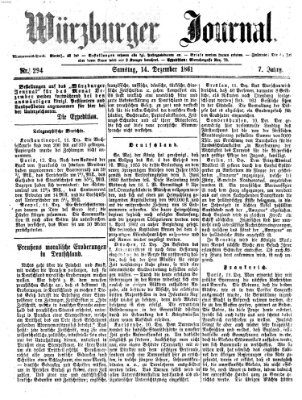 Würzburger Journal Samstag 14. Dezember 1861