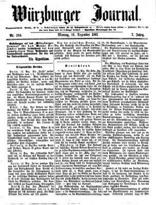 Würzburger Journal Montag 16. Dezember 1861