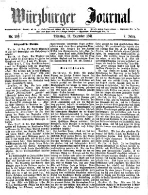 Würzburger Journal Dienstag 17. Dezember 1861