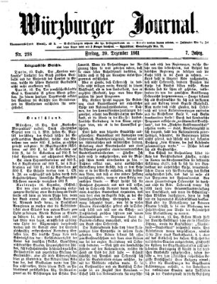 Würzburger Journal Freitag 20. Dezember 1861