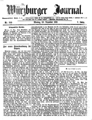 Würzburger Journal Montag 23. Dezember 1861