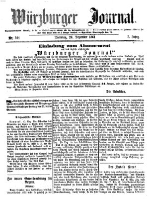 Würzburger Journal Dienstag 24. Dezember 1861