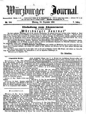 Würzburger Journal Montag 30. Dezember 1861