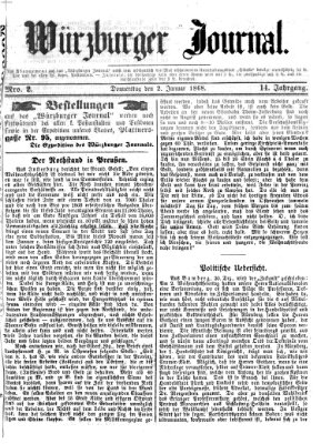 Würzburger Journal Donnerstag 2. Januar 1868