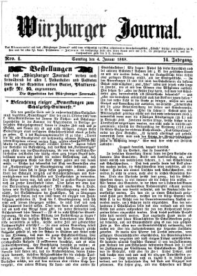 Würzburger Journal Samstag 4. Januar 1868