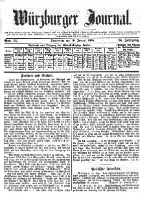 Würzburger Journal Donnerstag 16. Januar 1868