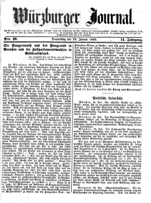 Würzburger Journal Donnerstag 23. Januar 1868